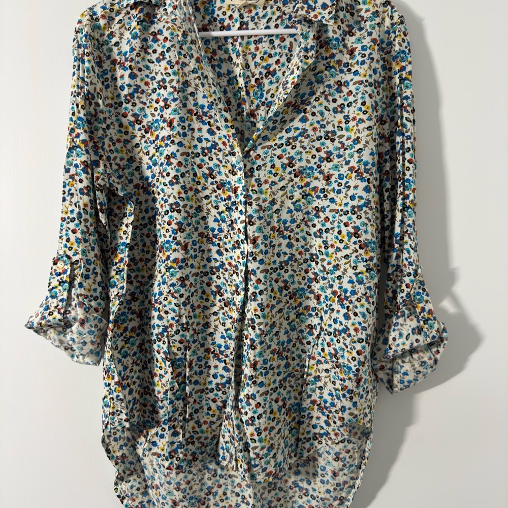 Jane and Delancey Multicolor Floral Button Down Shirt